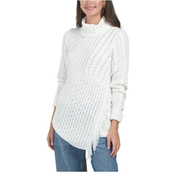 EDINBURGH KNITS Aysmmetric Fringe Sweater - Picture 1 of 2